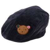 Maxbell Toddler Kids Baby Boys Girls Beret Cap Fashion Cartoon Bear Hat Navy blue