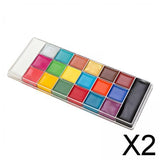 Maxbell 2xFace Body Paint Painting Palette Face Painting for Halloween Cosplay Holiday