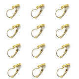 Maxbell 12 pcs Earring Wire Hook Findings Cabochon Setting Disc Round Jewelry Gold - Aladdin Shoppers