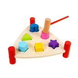 Maxbell Wooden Pound Toy with Mallet Wooden Pile Hammer for Preschool Boy Girls Kids Triangle