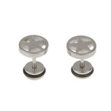 Maxbell 1 Pair of Stainless Steel Silver Circle Five-pointed Star Earrings Studs - Aladdin Shoppers