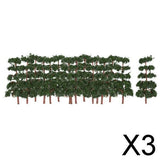 Maxbell 3x20 Pcs Scenery Landscape Train Model Pine Trees Scale 1/150 Dark Green