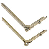 Maxbell 2Pcs Bronze L Shaped Metal Purse Bag Making Frames with Kiss Clasps