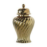 Ceramic Flower Vase Ceramic Ginger Jar with Lid for Bookshelf Party Entrance Gold