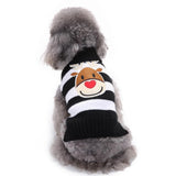 Maxbell Maxbell Christmas Dog Stripe Knit Sweater Winter Apparel Jumpsuit Clothes XL Black