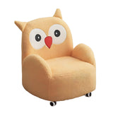 Maxbell 2in1 Kids Cartoon Sofa Bed, Soft Plush, Solid Wood, Safe & Space-Saving Yellow Owl Roller