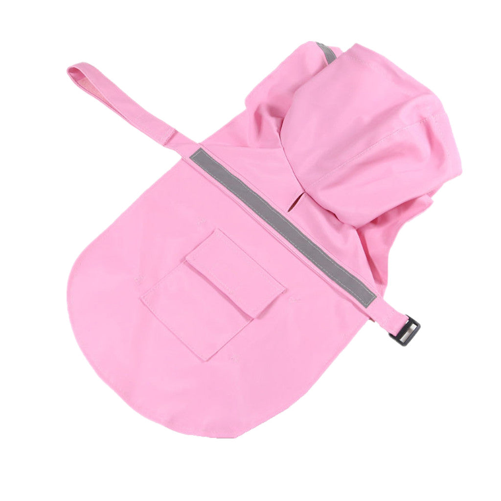 Maxbell Maxbell Reflective Dog Rain Coat Jacket Hooded Rainwear Poncho Slicker Pink-S