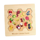 Maxbell Wooden Puzzle for Toddlers Early Education Enlightenment Learning Travel Toy Fruit