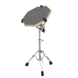 Maxbell Practice Drum Pad and Stand Adjustable Tripod Legs for Beginners Children Gray