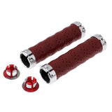 Maxbell Leather Bicycle Handlebar Grips 1Pair Mountain Bike Cycling Part Honey brown - Aladdin Shoppers