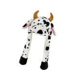 Maxbell Plush Hat Cozy Cute Ski Cap for Kids Birthday Gift Warm Animal Character Hat Dairy Cattle