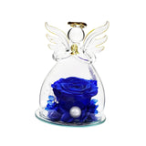 Forever Rose Ornament Elegant Preserved Rose in Glass for Mum Daughter Women blue