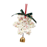 Christmas Yarn Snowflake with Metal Bell Xmas Pendant for Table Centerpieces Style B