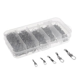 Maxbell Maxbell 290Pcs High Strength Rolling Swivel with Safety Snaps Fishing Line Hook Connectors 2# 4# 6# 8# 10#