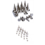 Maxbell 2x 10 Sets Nickel Plated Cone Screwback Spikes Studs Punk Rock Spike 25mm 19mm