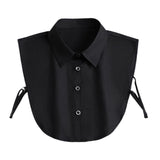 Maxbell Women Black False Collar Decor Blouse Top for Formal Uniforms Blouse Sweater