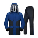 Maxbell Rain Suit for Men Women Lightweight with Face Cover Rain Jacket and Trousers XXL