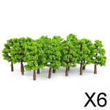 Maxbell 6x20Pcs Plastic Model Tress Train Railroad Scenery 1:150 Scale Light Green Kit