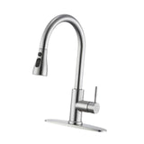 Maxbell Kitchen Faucet with Pull Down Spray Waterfall Kitchen Sink Faucet for Camping 3 gears wash base silvery