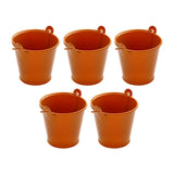 Maxbell 5x Galvanized Metal Buckets Container Rustic Party Favors Sturdy Ice Buckets Orange