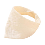 Baby Bib Skin Friendly Triangle Absorbent Burp for Boys Girls Newborn Infant Beige
