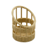Maxbell Dollhouse Candy Basket 1/6 1/8 Miniature Woven Basket for Kids Age 3~6 Girls Khaki