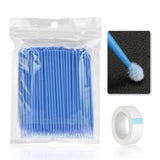 Maxbell Maxbell 100Pcs Disposable Eyelash Extension Microbrush Swabs & Under Eye Pads Blue
