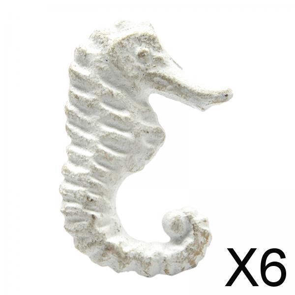 Maxbell 6xCabinet Knobs Easy Installation Kitchen Cabinet Farmhouse Drawer Pull Handle White Seahorse