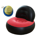 Maxbell Inflatable Sofa for Adults Soft Versatile Air Couch for Home Outdoor Camping Black and Red