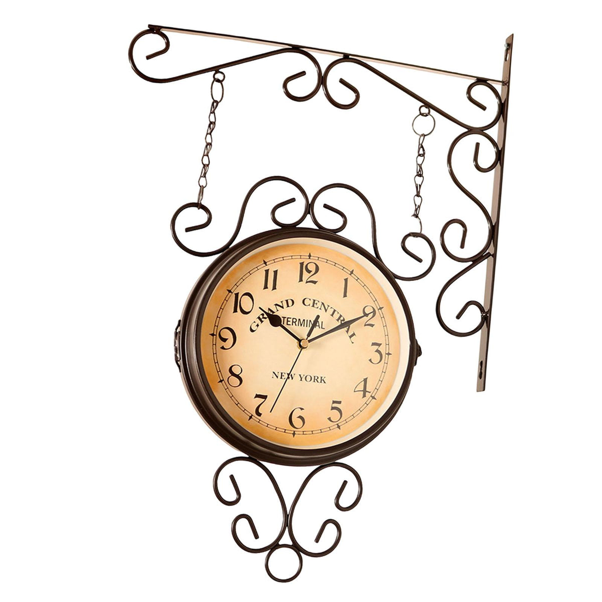 Maxbell Double Sided Wall Mounted Clock Quiet Antique Design for Home Kitchen Office coffee