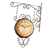 Maxbell Double Sided Wall Mounted Clock Quiet Antique Design for Home Kitchen Office coffee