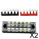 Maxbell 2x600V 15A 6 Positions Wire Barrier Strips Double Row Screw Terminal Blocks