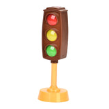 Maxbell Mini Traffic Light Traffic Lamps Pretend Toy for Boy and Girls Students Kids brown