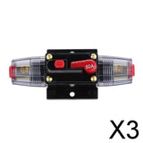 Maxbell 3xManual Reset Circuit Breaker 12v/24v Car Auto Boat Audio Fuse Holder 60A 01