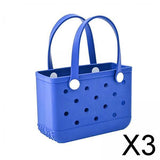 Maxbell 3xWashable Tote Bag Waterproof Handbag Organizer Fashion Summer Kids Beach Bag Blue
