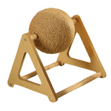 Maxbell Scratching Ball Stable Wood Base Pet Scratcher Toy for Chinchillas Home Cats 20cmx23cmx26.5cm