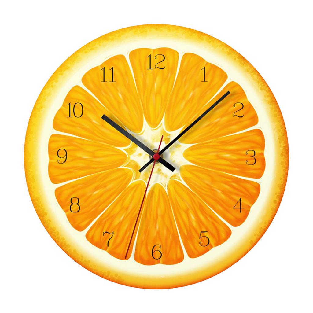Maxbell Maxbell Acrylic Fruit Wall Clock for Living Room Decor Orange