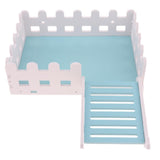 Maxbell Maxbell 1 Pc Small Pet Hamster Hedgehog Parrot Wooden Ladder Platform Fence Blue B