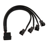 Maxbell Computer Case CPU Fans 4 Pin to 3 Pin 4 Way Splitter Adapter Cables 270mm