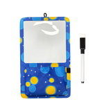 Maxbell Magnetic Storage Pocket with Message Board for Fridge Whiteboard Home School blue