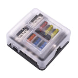 Maxbell 6-Way Blade Fuse Box for LED Indicator and Protection Cover