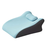 Maxbell Back Pillow Memory Cotton Wedge Prone Pillow for Office Dorm Watching Movies blue with head brace
