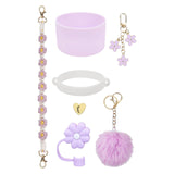 Cup Accessory Set Cute Keychain Charms for Outdoor Activities Travel Handbag Purple