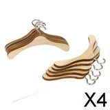 Maxbell 4x10pcs Wooden Clothes Hanger Metal Hook for 1/3  BJD Dolls