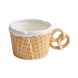 Maxbell Pottery Tableware Art Supplies Fashion Decor for Housewarming Camping Travel Brown Mug Round Grip