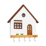 Maxbell Wooden Key Holder 5 Hooks Sturdy Wooden Key Hook for Entryway Indoor Hallway White