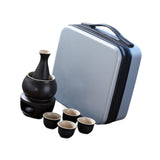 Maxbell Japanese Sake Set with Warmer Chinese Sake Set for Tea Party Home Restaurant black