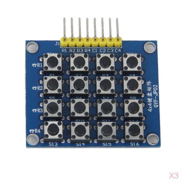 Maxbell 3 Pcs  Matrix Keypad Keyboard Module Board 16 Buttons 4x4