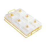 Maxbell Divided Serving Dishes Nut and Candy Serving Tray for Candy Appetizer Snacks 6 Grid Clear