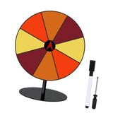 Maxbell Colored Rotating Prize Wheel with Base Stand Erasable Acrylic Roulette Wheel 8 Girds Round Base
